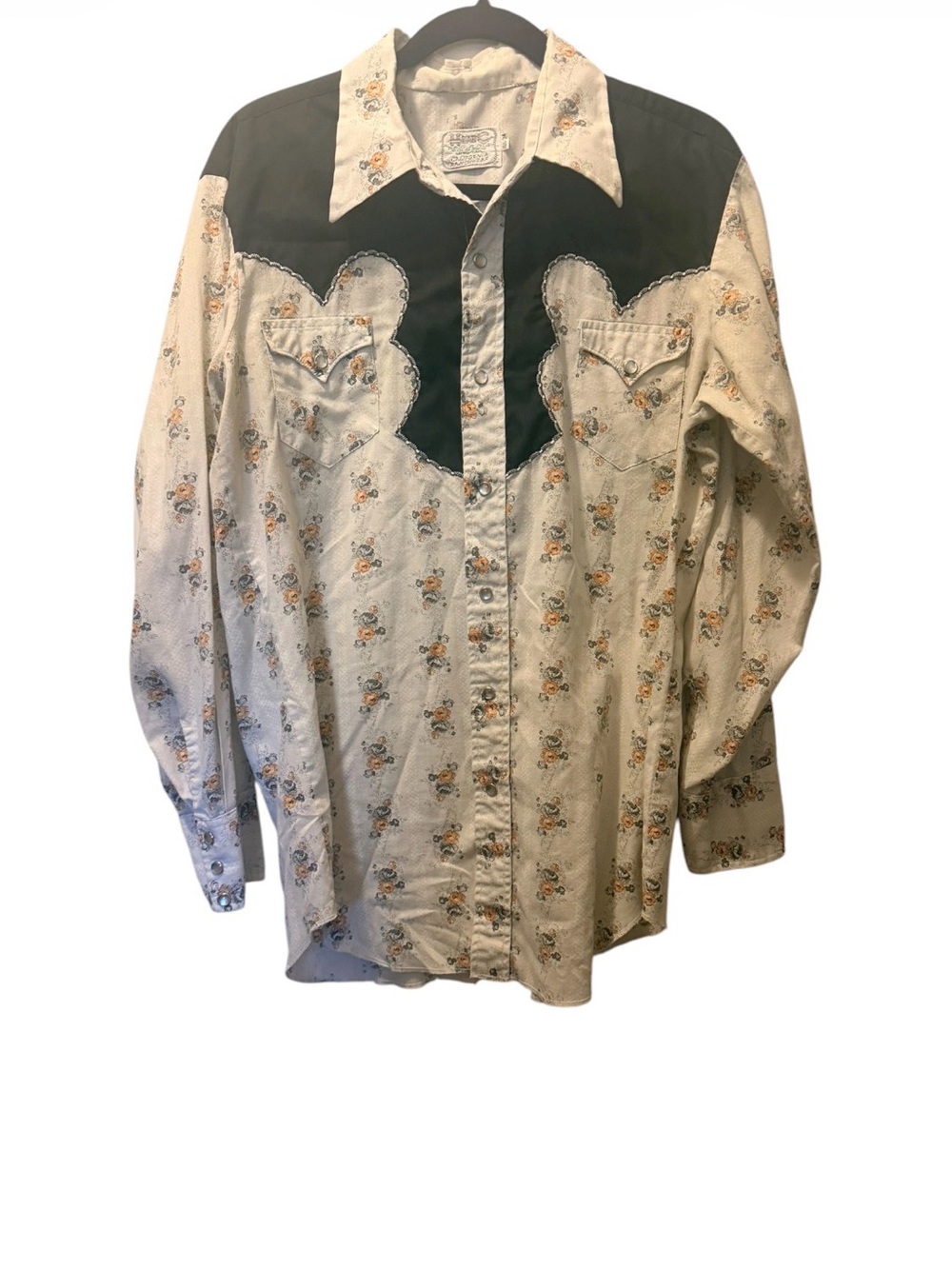 Vintage H BAR C California Ranchwear Floral Western Snap Shirt - Picture 4 of 6